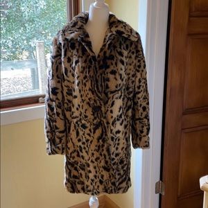 Faux fur leopard coat from Anthropologie